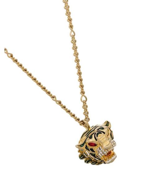 gucci g charlotte heart necklace|Gucci tiger head necklace.